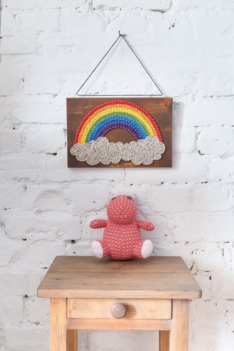 Rainbow String Art Wall Decor Great As Nursery Kids Room Throughout Most Recent Rainbow Wall Art (View 11 of 20)