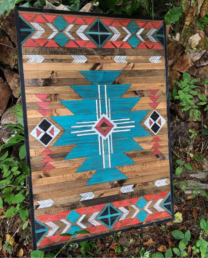 Ready To Ship Rustic Tribal Southwestern Wood Wall Art Intended For Best And Newest Urban Tribal Wood Wall Art (View 7 of 20)