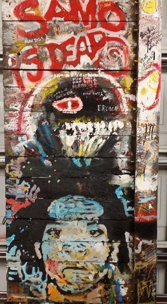 Reclaimed Wood Art Jean Michel Basquiat Pallet Art In Best And Newest Pop Art Wood Wall Art (View 1 of 20)
