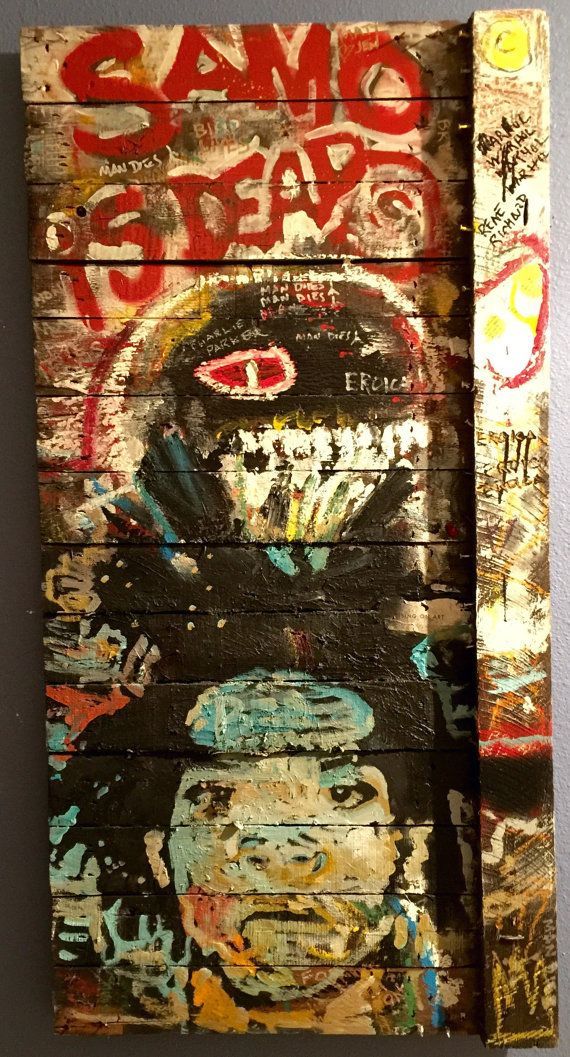 Reclaimed Wood Art Jean Michel Basquiat Pallet Artmatt Within Best And Newest Pop Art Wood Wall Art (View 5 of 20)