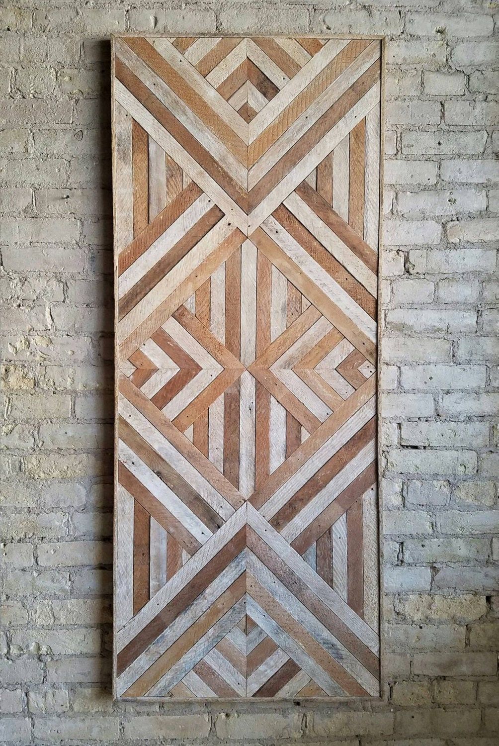 Reclaimed Wood Wall Art, Queen Headboard, Wood Wall Decor Intended For 2018 Geometric Wood Wall Art (View 19 of 20)