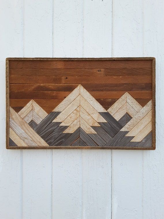 Reclaimed Wood Wall Art Small 5 Mountain Range Pertaining To Most Current Landscape Wood Wall Art (View 8 of 20)