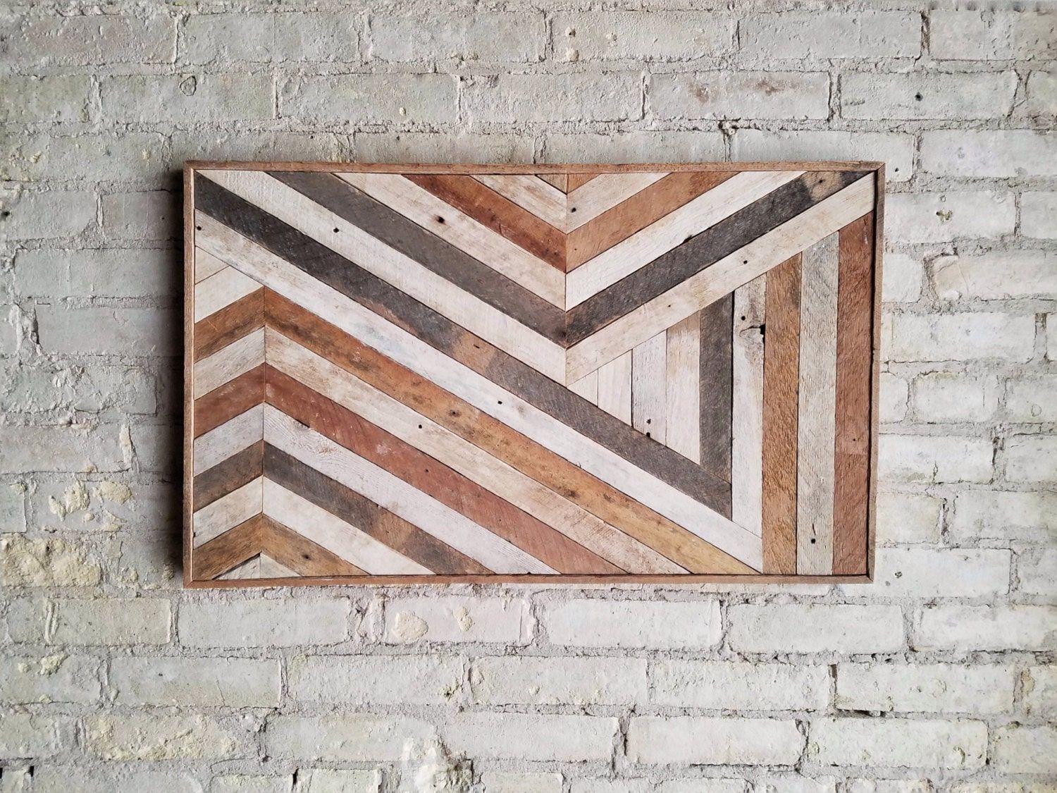 Reclaimed Wood Wall Art, Wall Decor, Abstract Chevron Pertaining To Most Up To Date Abstract Wood Wall Art (View 5 of 20)