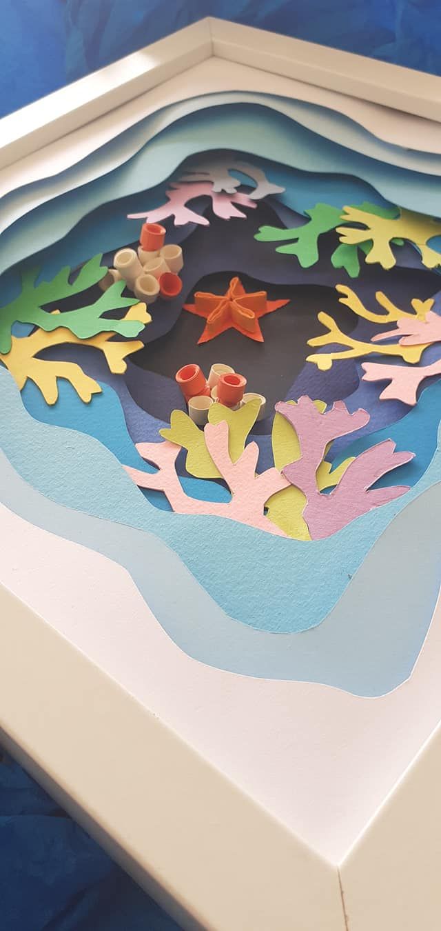 Sea Star – Layered Paper Art, 3d Paper Art, Wall Art, Box Within 2017 Children Framed Art Prints (View 13 of 20)