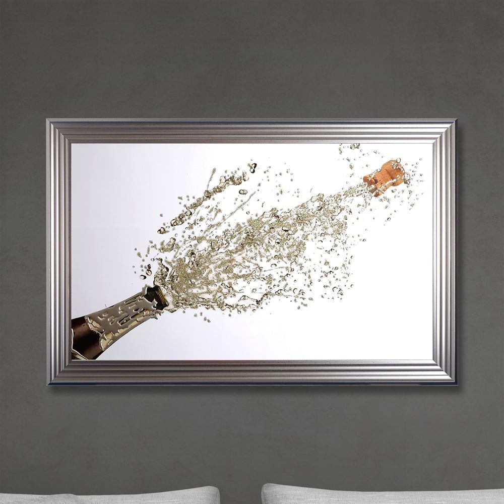 Shh Interiors Champagne Bottle Print – White Background Throughout Recent Liquid Wall Art (View 11 of 20)
