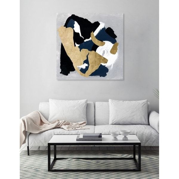 Shop Oliver Gal 'midnight Gold' Abstract Wall Art Canvas Pertaining To Best And Newest Midnight Wall Art (View 17 of 20)
