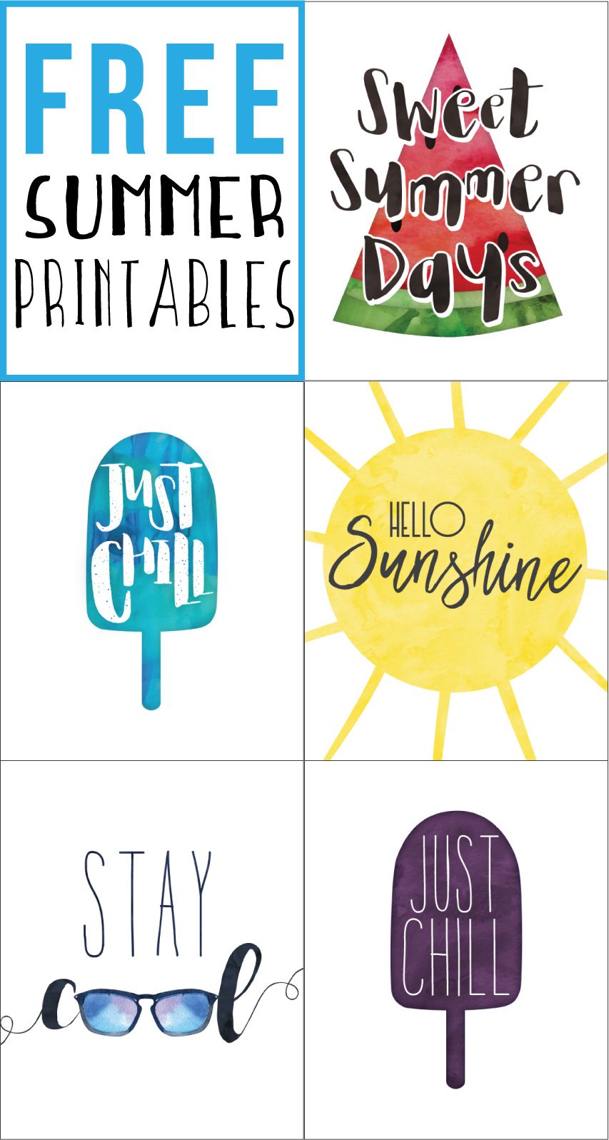 Summer Gallery Wall Printables  Free – Megan Alayne With Most Recently Released Summer Wall Art (View 17 of 20)
