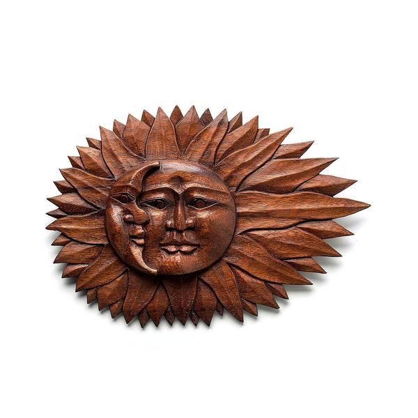 Sun And Moon Wall Art – Handcrafted Wood Relief Panel From Throughout Most Up To Date Sun Wood Wall Art (Gallery 19 of 20)