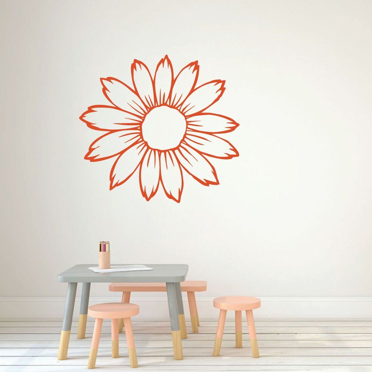 Sunflower Wall Decal Silhouette Vinyl Decor Wall Decal Regarding Most Up To Date Stripes Wall Art (View 20 of 20)