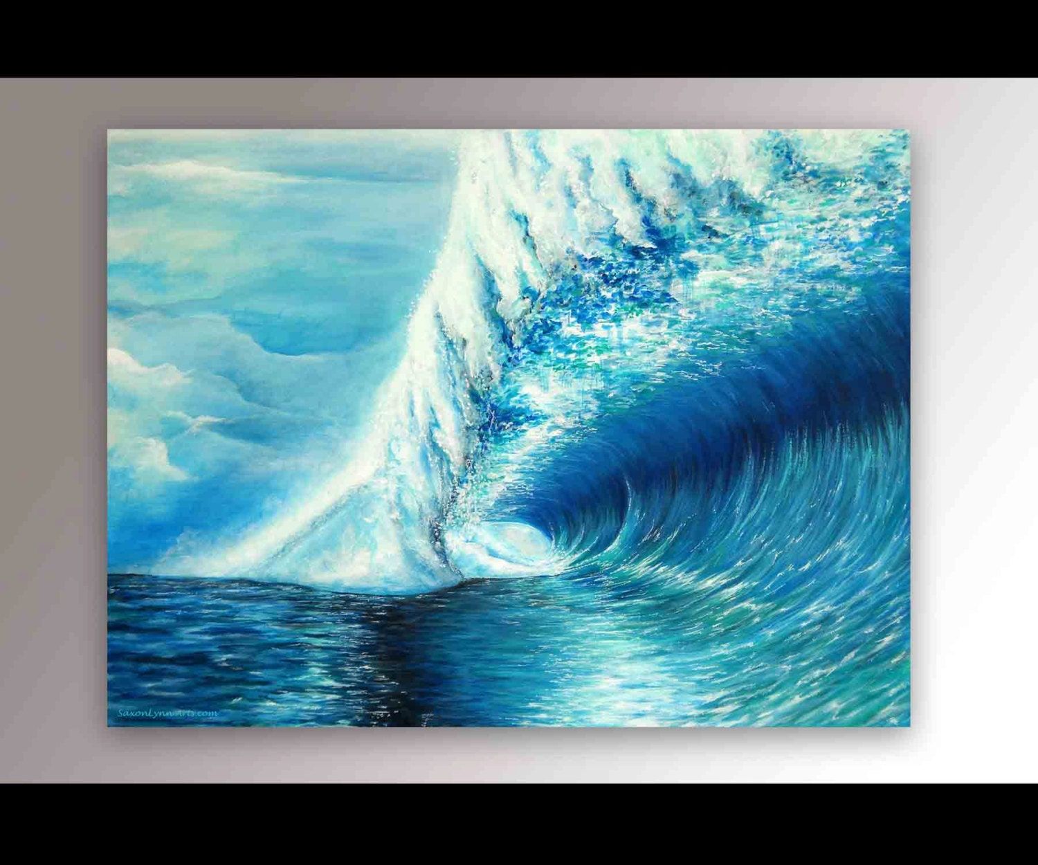 Surf Painting Coastal Wall Art Wave Painting Signed Inside Most Up To Date Wave Wall Art (View 19 of 20)