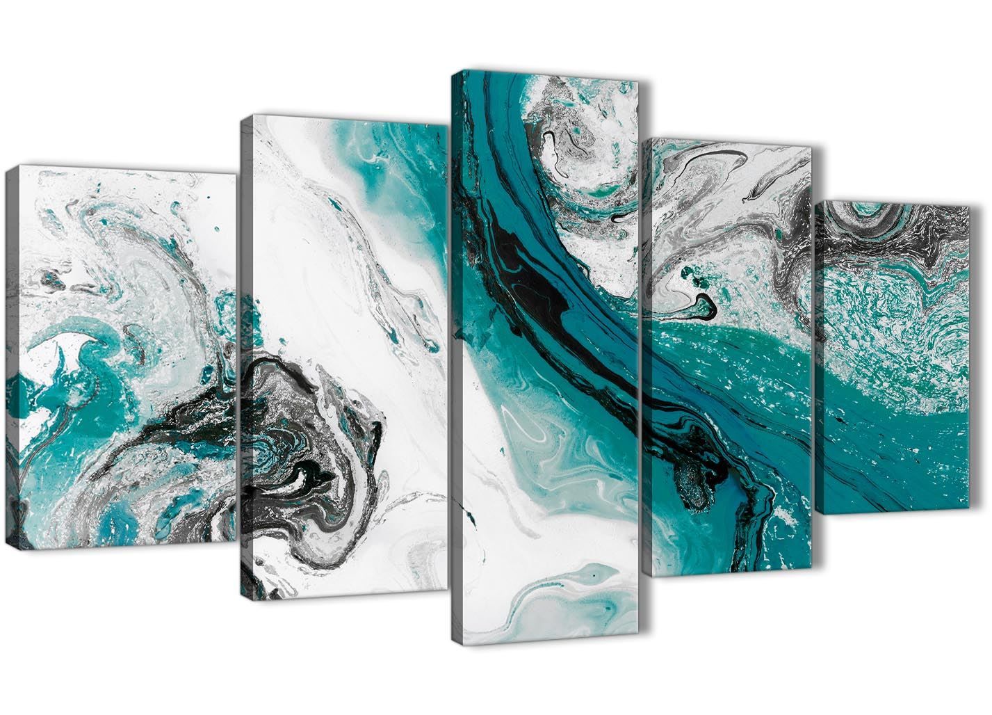 Teal And Grey Swirl Living Room Canvas Wall Art Throughout Most Recent Swirl Wall Art (View 8 of 20)