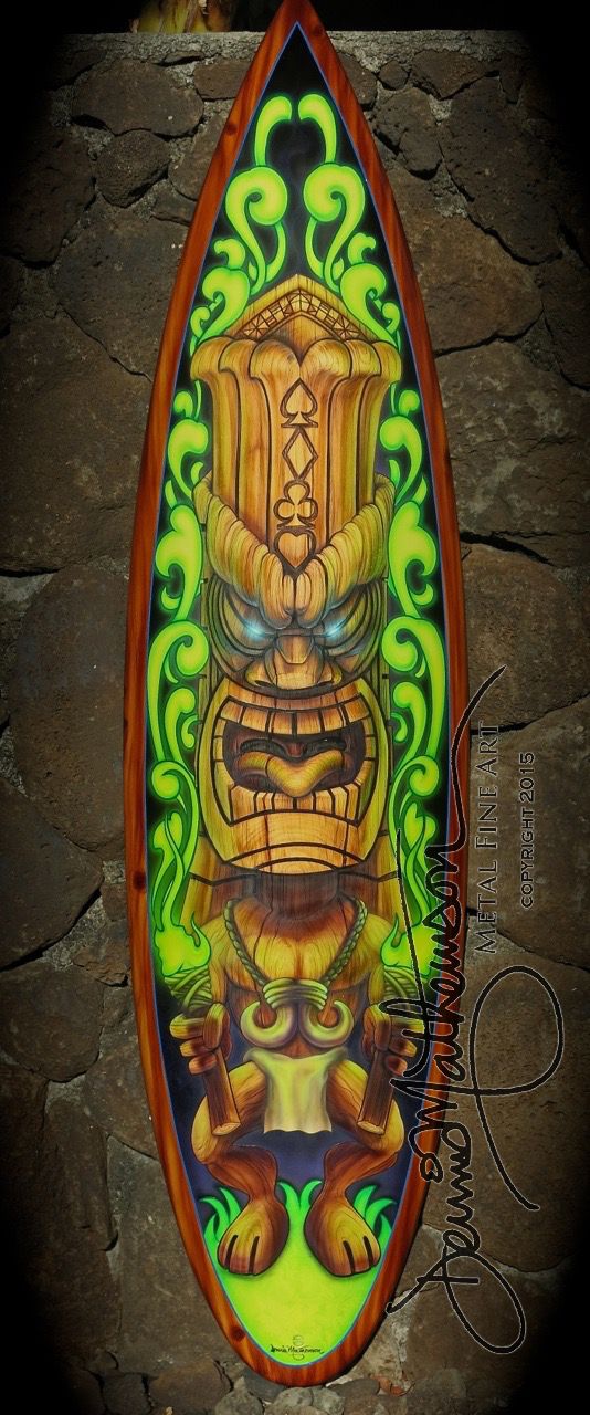 Tiki Surf Board Wall Art – Dennis Mathewson Art Pertaining To Most Recent Surfing Wall Art (View 17 of 20)
