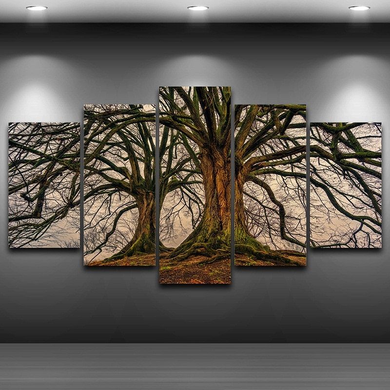 Tree Branch Artistic Print Drawing Decor On Canvas Framed Pertaining To Latest Dragon Tree Framed Art Prints (View 12 of 20)