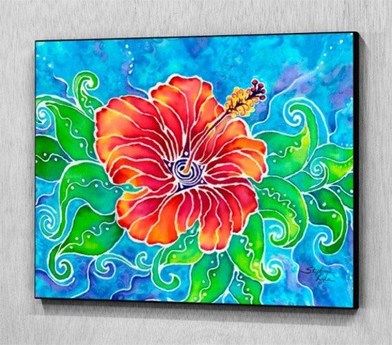 Tropical Hibiscus Art Wood Wall Panel Ready To Hang Intended For Most Popular Tropical Wood Wall Art (View 16 of 20)