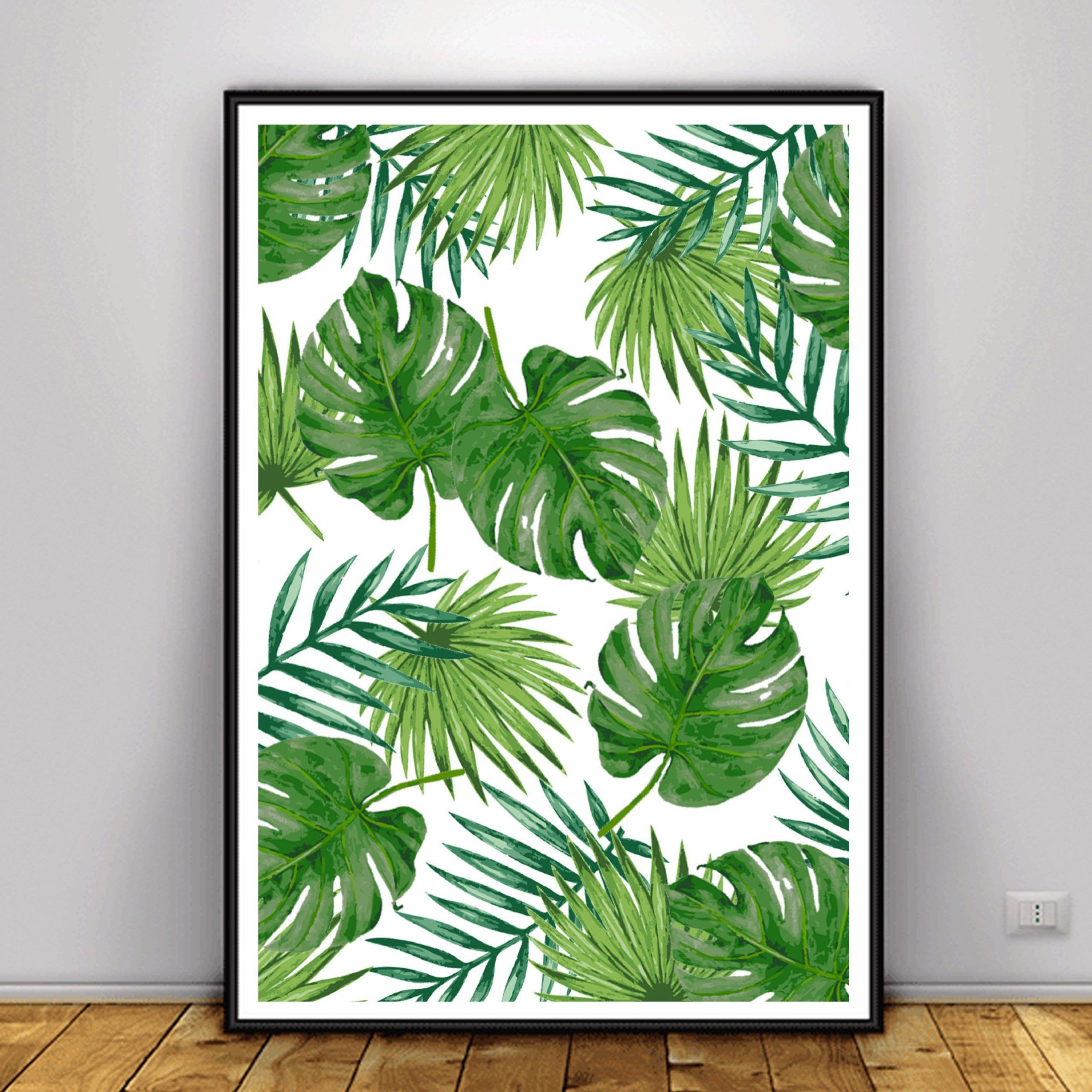 Tropical Leaf Print, Banana Leaf Print, Palm Leaf Poster For Most Current Palm Leaves Wall Art (View 3 of 20)