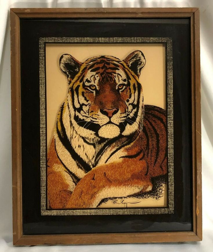 Vintage 1977 Glass Wall Art Of Bengal Tigerlulus Inc Pertaining To Best And Newest Tiger Wall Art (View 10 of 20)