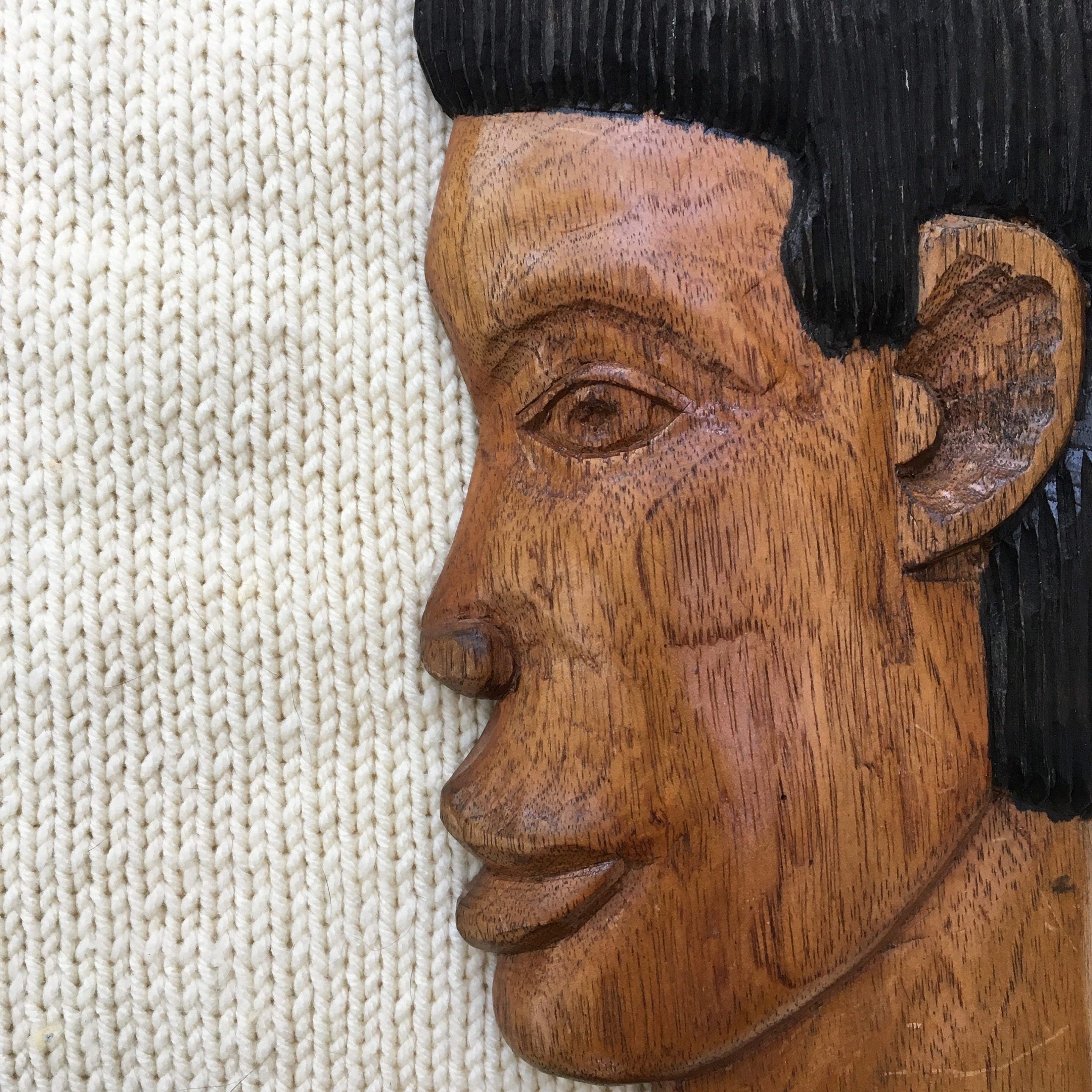 Vintage African Hand Carved Wooden Wall Hanging, African With Recent Retro Wood Wall Art (View 12 of 20)