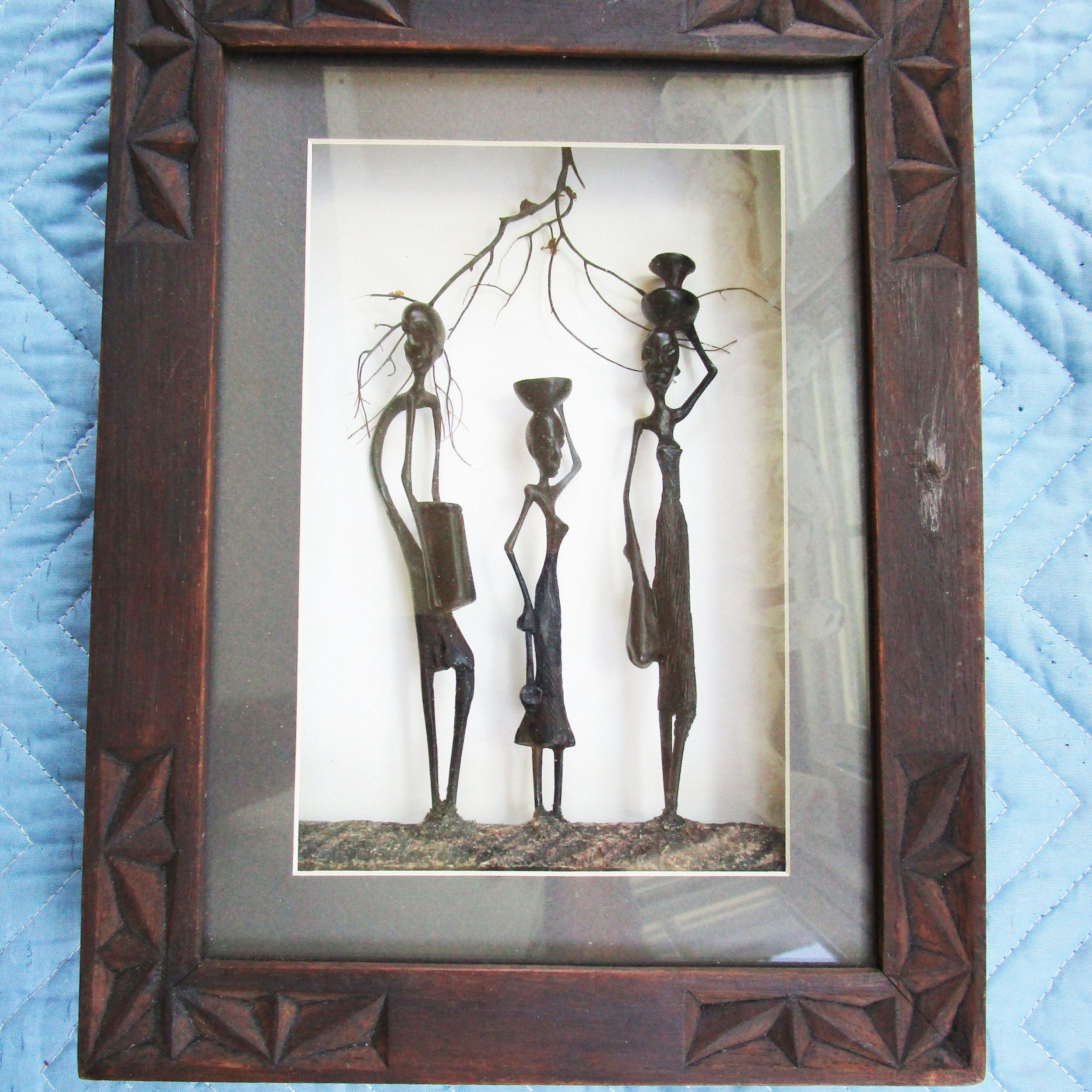 Vintage Makonde Ebony Wood African Tribal Carving Framed With Regard To Most Popular Urban Tribal Wood Wall Art (View 9 of 20)