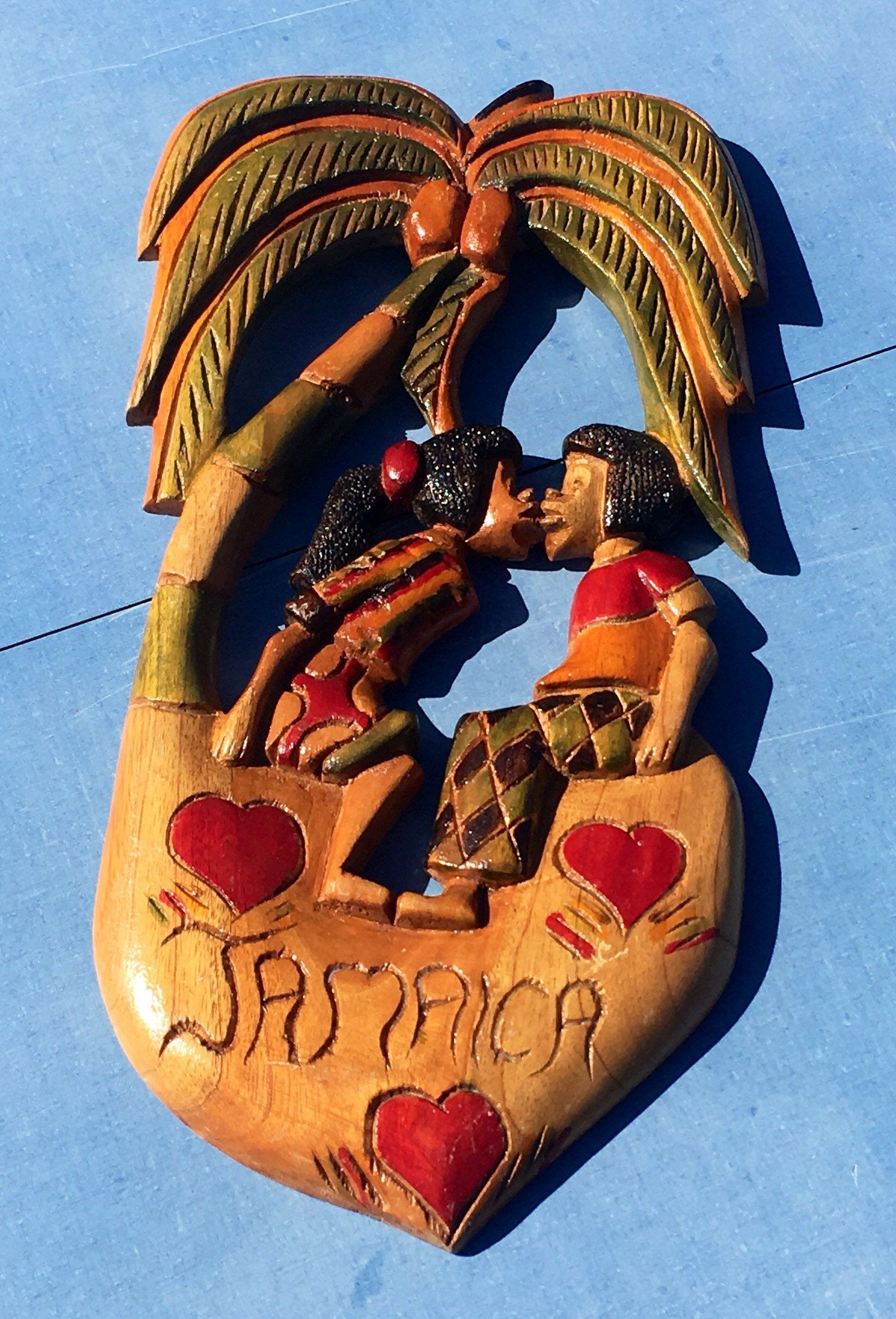 Vintage Wood Carving, Tropical Lovers Wall Decor, Carved For Best And Newest Retro Wood Wall Art (View 11 of 20)