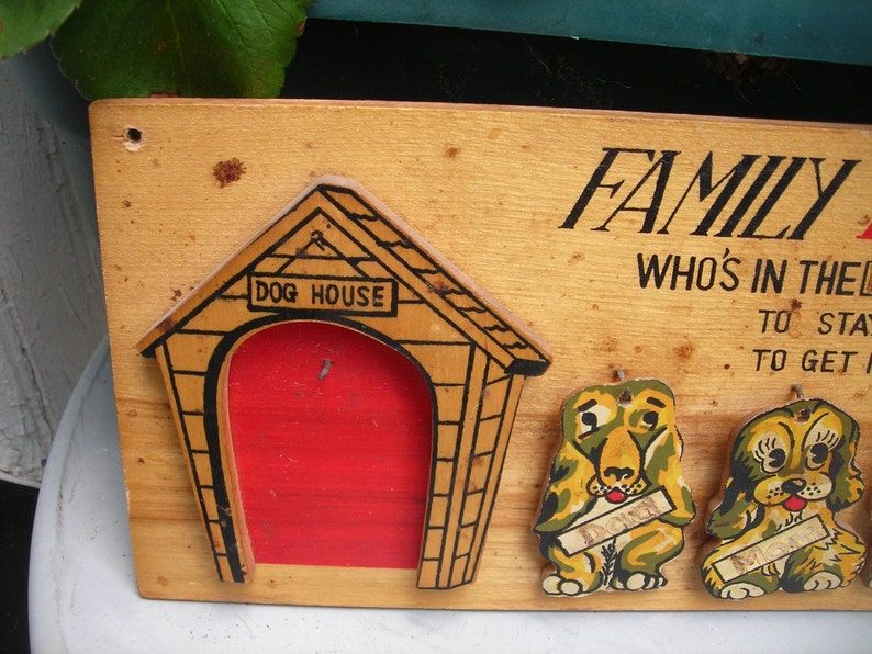 Vintage Wooden Wall Plaque 1950s Family Dog House Wall Art For Most Current Retro Wood Wall Art (View 8 of 20)