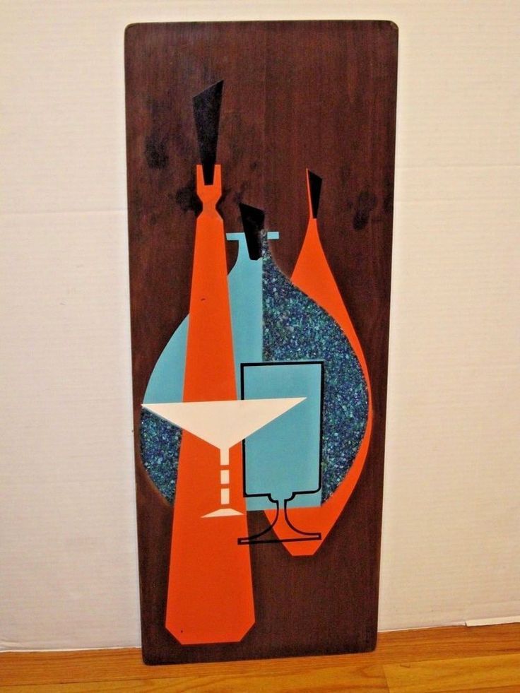 Vtg 1960's Jonero Mid Century Modern Bar Martini Wood Wall Within Most Current Mid Century Wood Wall Art (View 9 of 20)