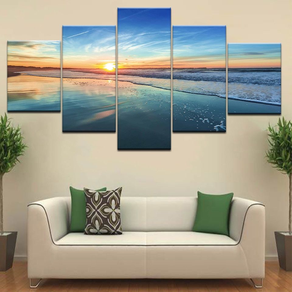 Wall Art Poster Modern Home Decor Living Room 5 Pieces Intended For 2017 Landscape Wall Art (View 5 of 20)