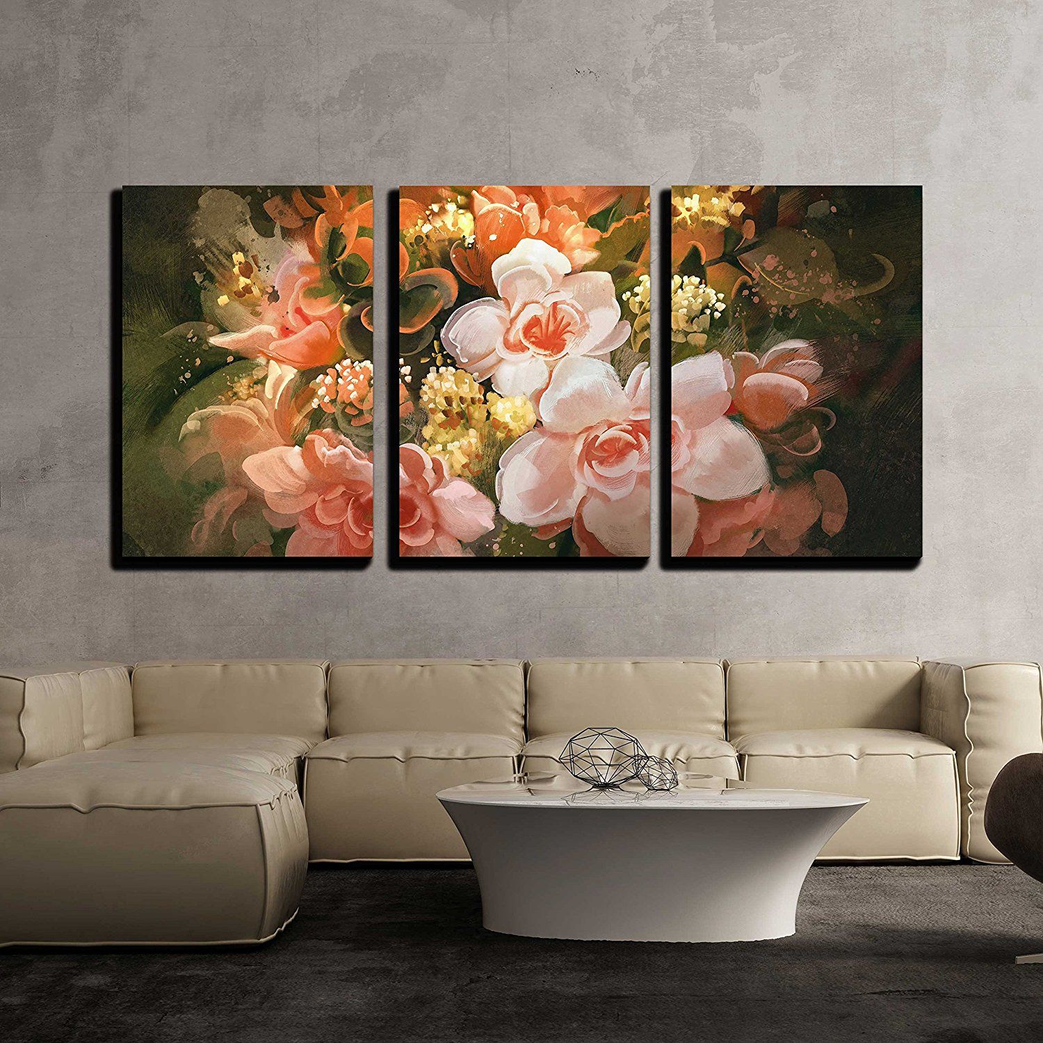 Wall26 3 Piece Canvas Wall Art – Illustration – Beautiful For Most Up To Date Flowers Wall Art (View 15 of 20)