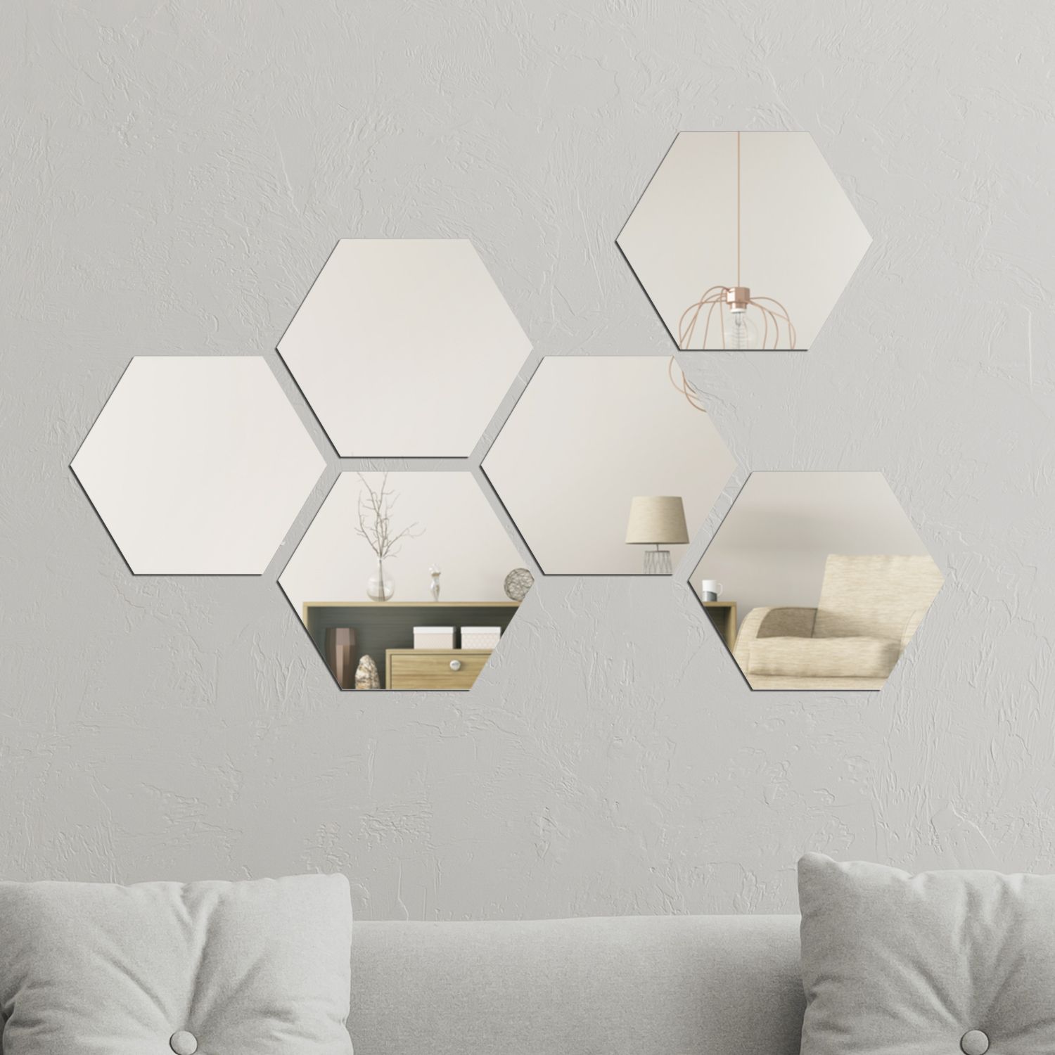 Walplus Minimalist Hexagon Acrylic Wall Mirror Tiles Diy Inside Current Hexagons Wood Wall Art (View 10 of 20)