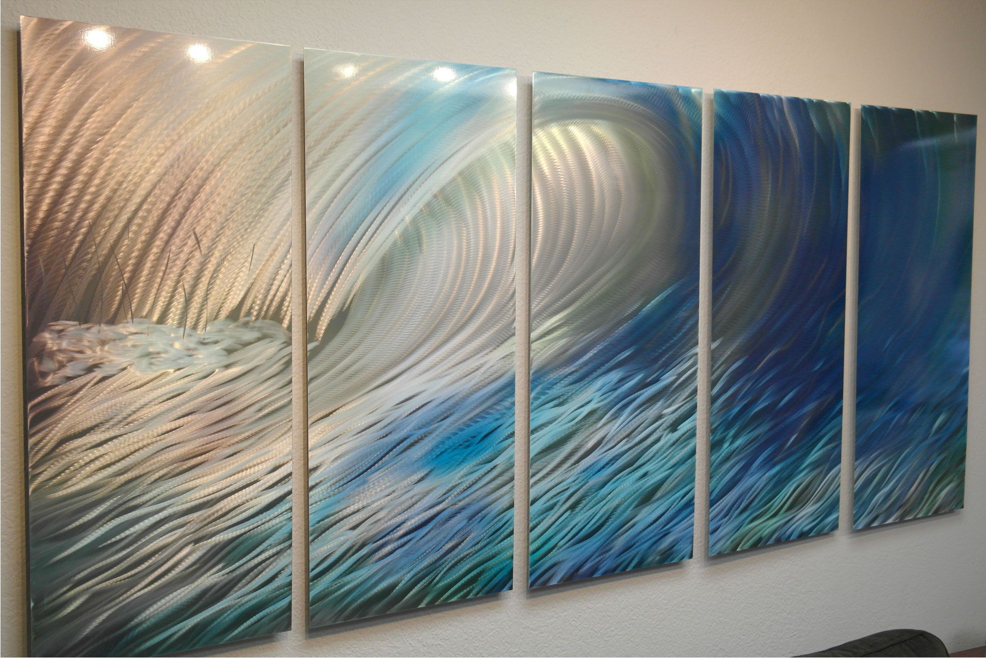 Wave 36x79 – Metal Wall Art Abstract Sculpture Modern In Latest Wave Wall Art (View 13 of 20)