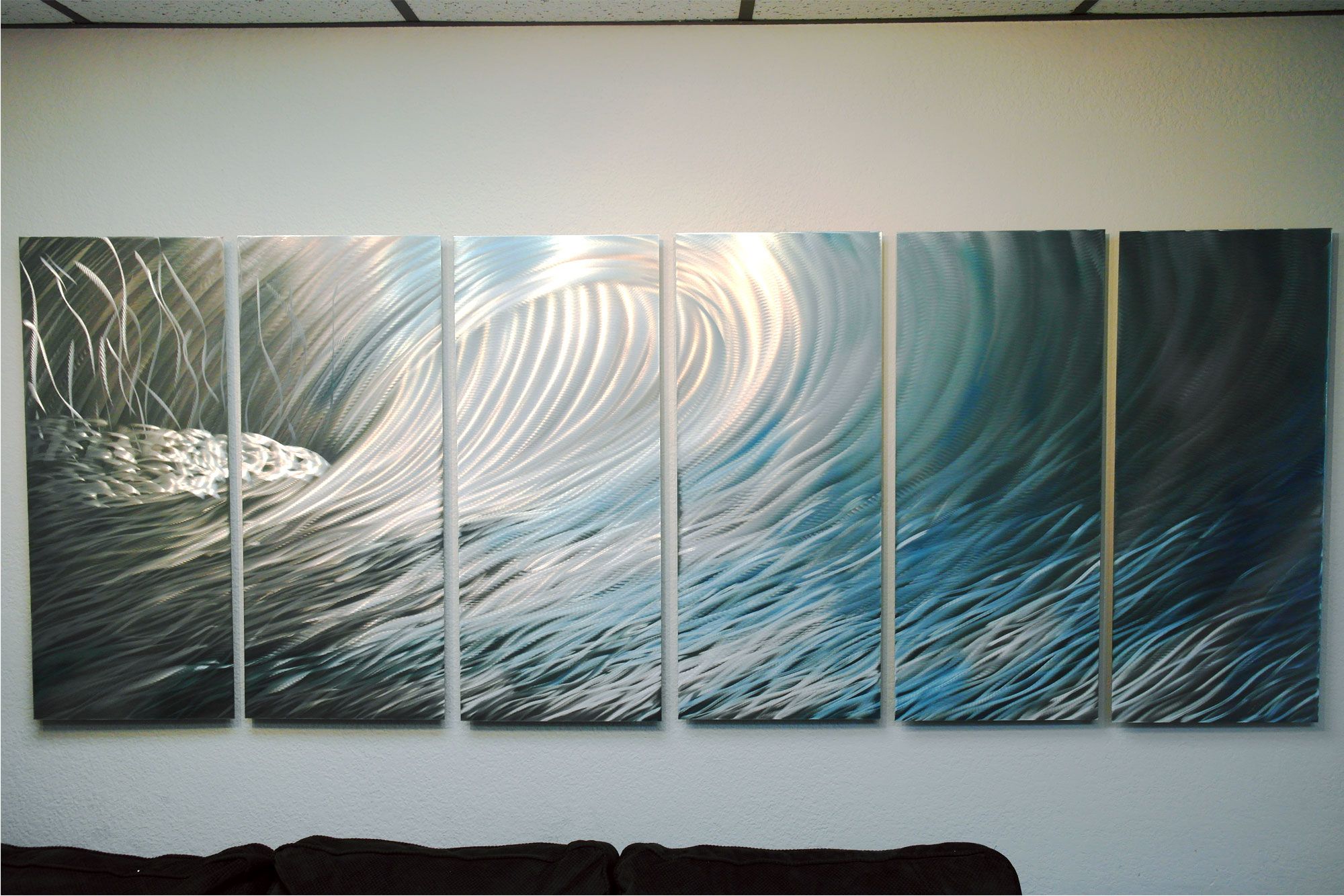 Wave 36x96 – Abstract Metal Wall Art Contemporary Modern Within Best And Newest Wave Wall Art (View 9 of 20)