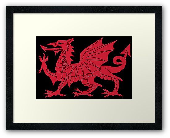 "welsh Dragon" Framed Art Printwickedcartoons | Redbubble Regarding Most Up To Date Dragon Tree Framed Art Prints (View 7 of 20)