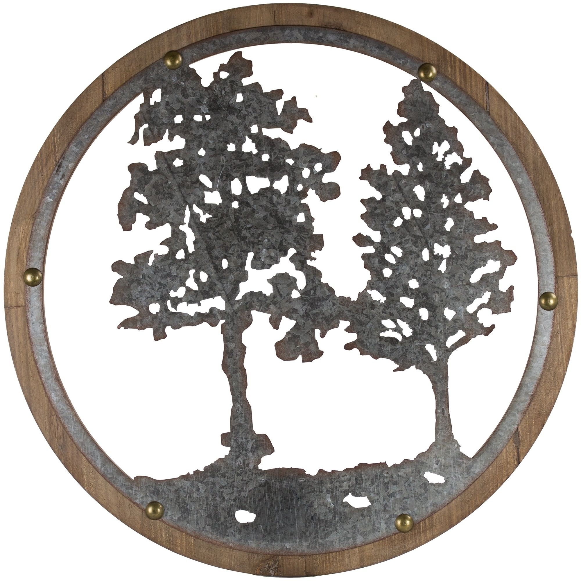 Wood & Galvanized Metal Tree Wall Decor – Walmart Pertaining To Current Landscape Wood Wall Art (View 12 of 20)