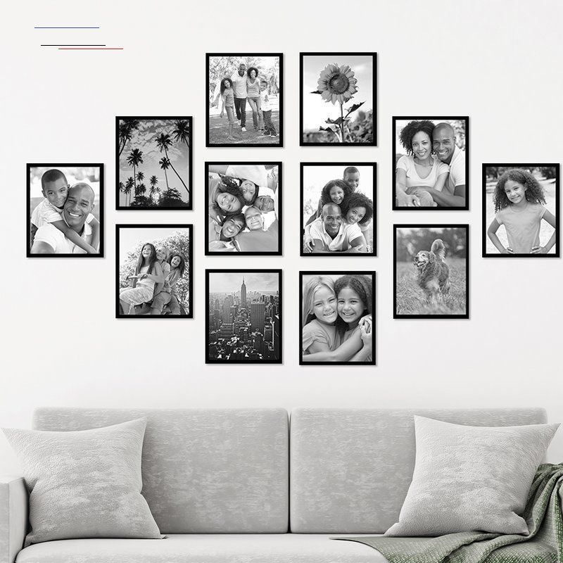 12 Piece Black Picture Frame Set – #picturewallideas | Photo Wall Decor In Best And Newest 12 Piece Wall Art (View 7 of 20)