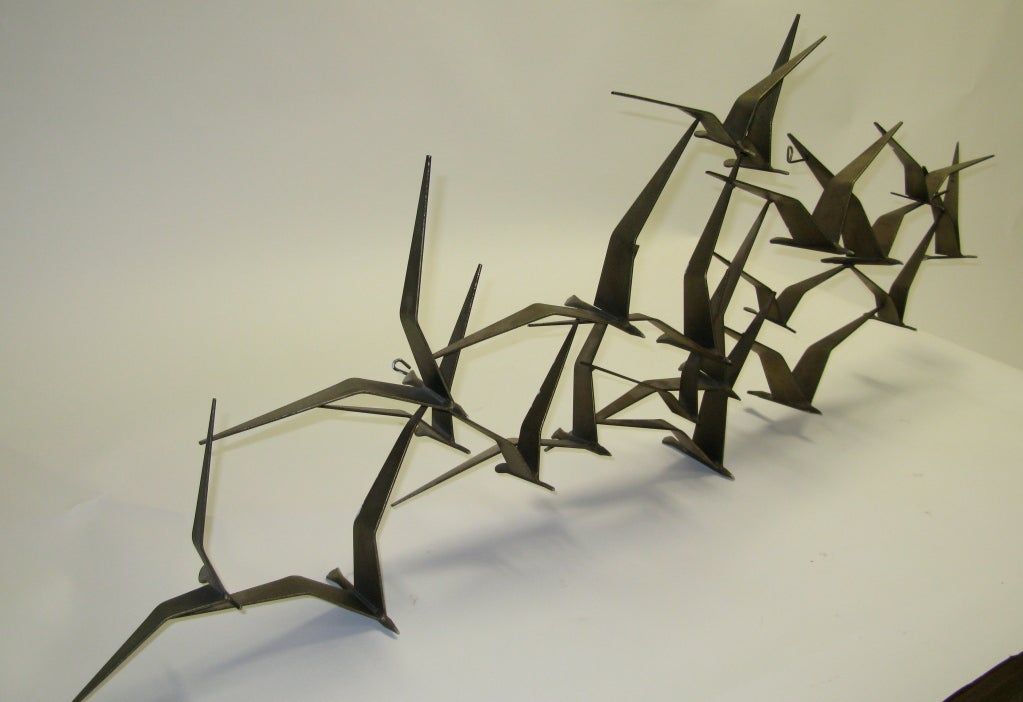 1968 Curtis Jere Flock Of Birds Wall Sculpture At 1stdibs Pertaining To Newest Flock Wall Art (View 12 of 20)