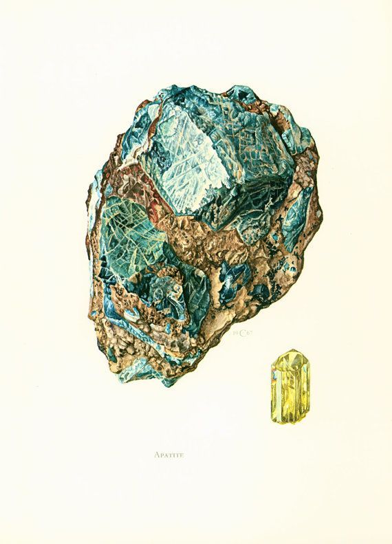 1970 Blue Apatite Semiprecious Gemstones Print (View 16 of 20)