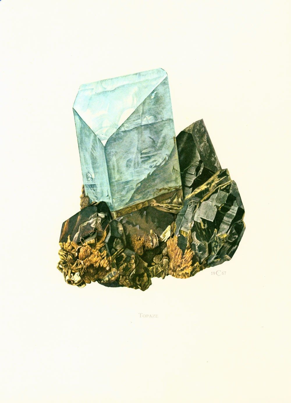 1970 Topaz Gem Print. Jewelry Illustration. Minerals Wall Art (View 13 of 20)