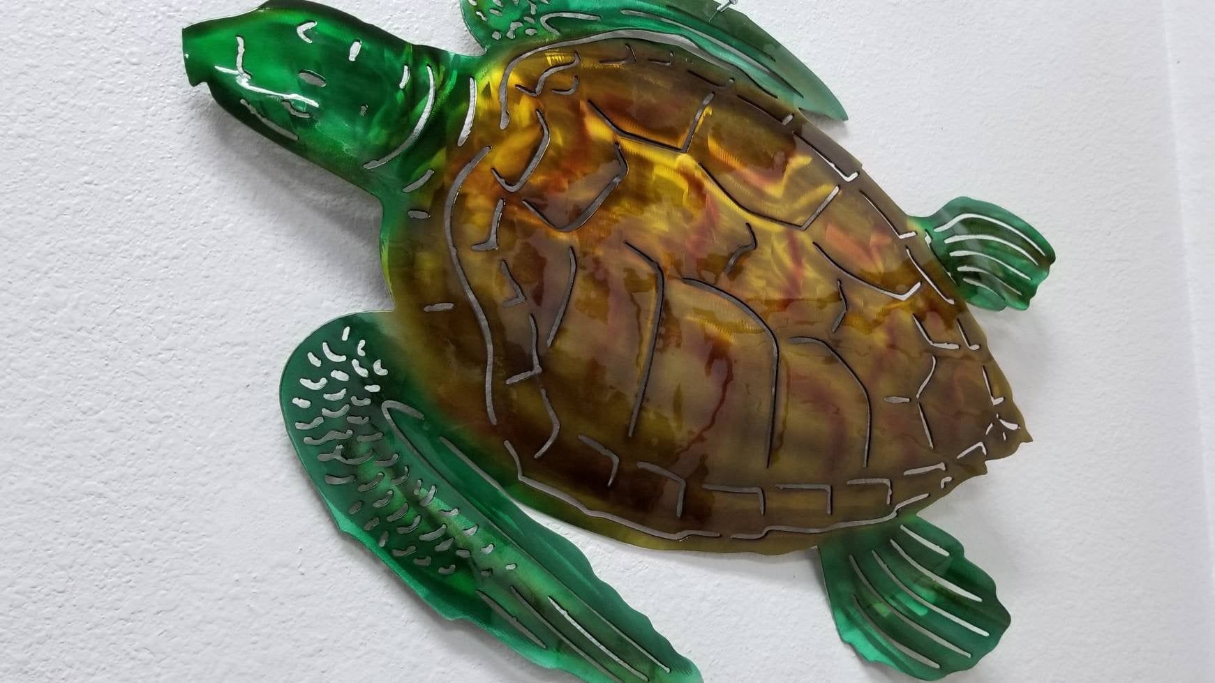 22 Sea Turtle Wall Art, Sea Turtle Metal Art, Hand Hammered, Hand In Newest Turtles Wall Art (Gallery 20 of 20)