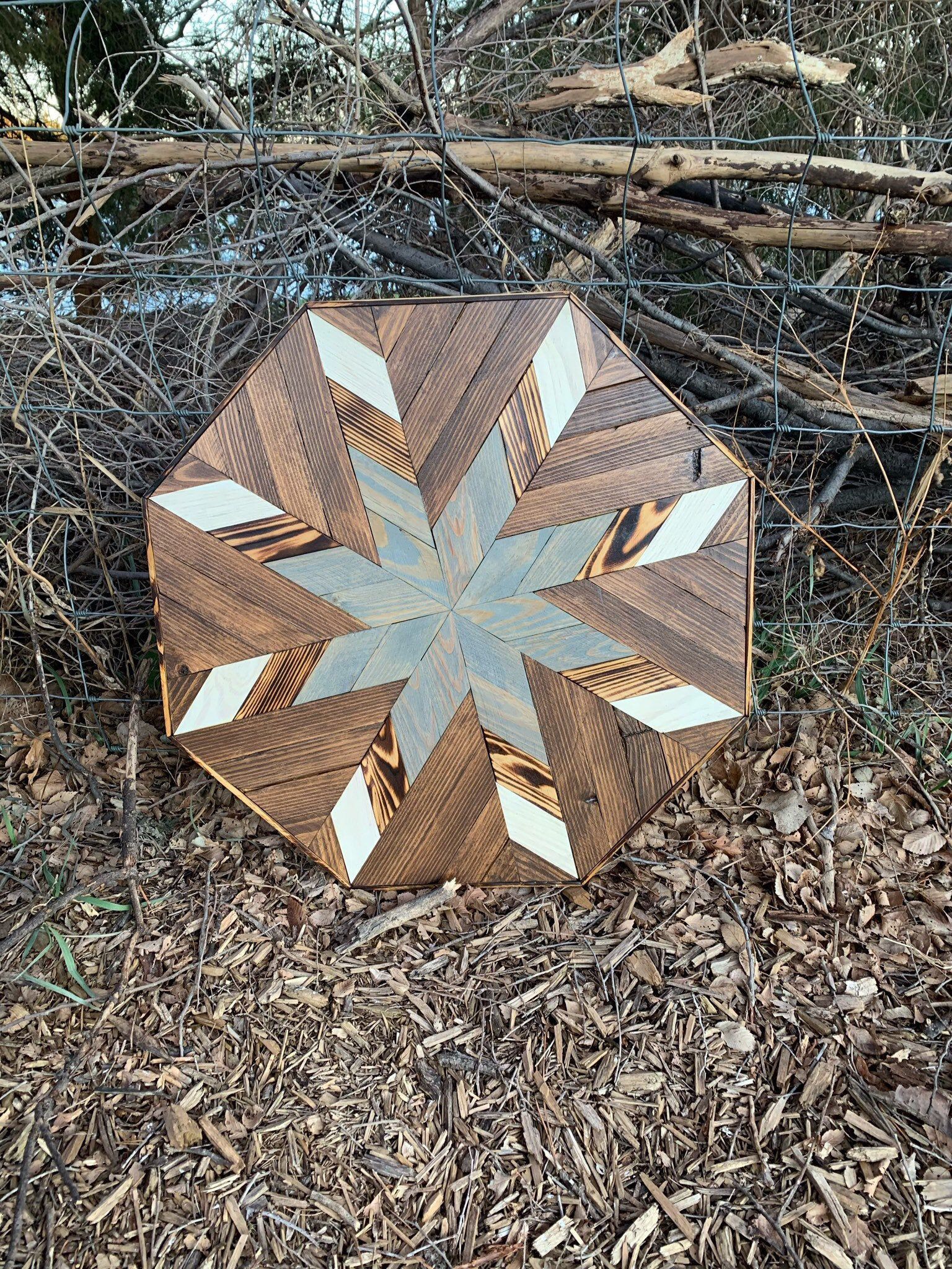 23" X 23" "pinwheel Octagon " Reclaimed Wood Wall Art, Wood Barn Quilt With Most Current Pinwheel Wall Art (View 16 of 20)
