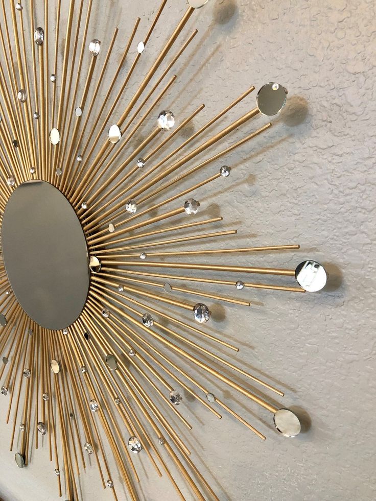 30" Glamorous Sunburst Mirror, Starburst Mirror, Mirror Wall Decor, Sun Within Most Current Gold Metal Mirrored Wall Art (View 14 of 20)