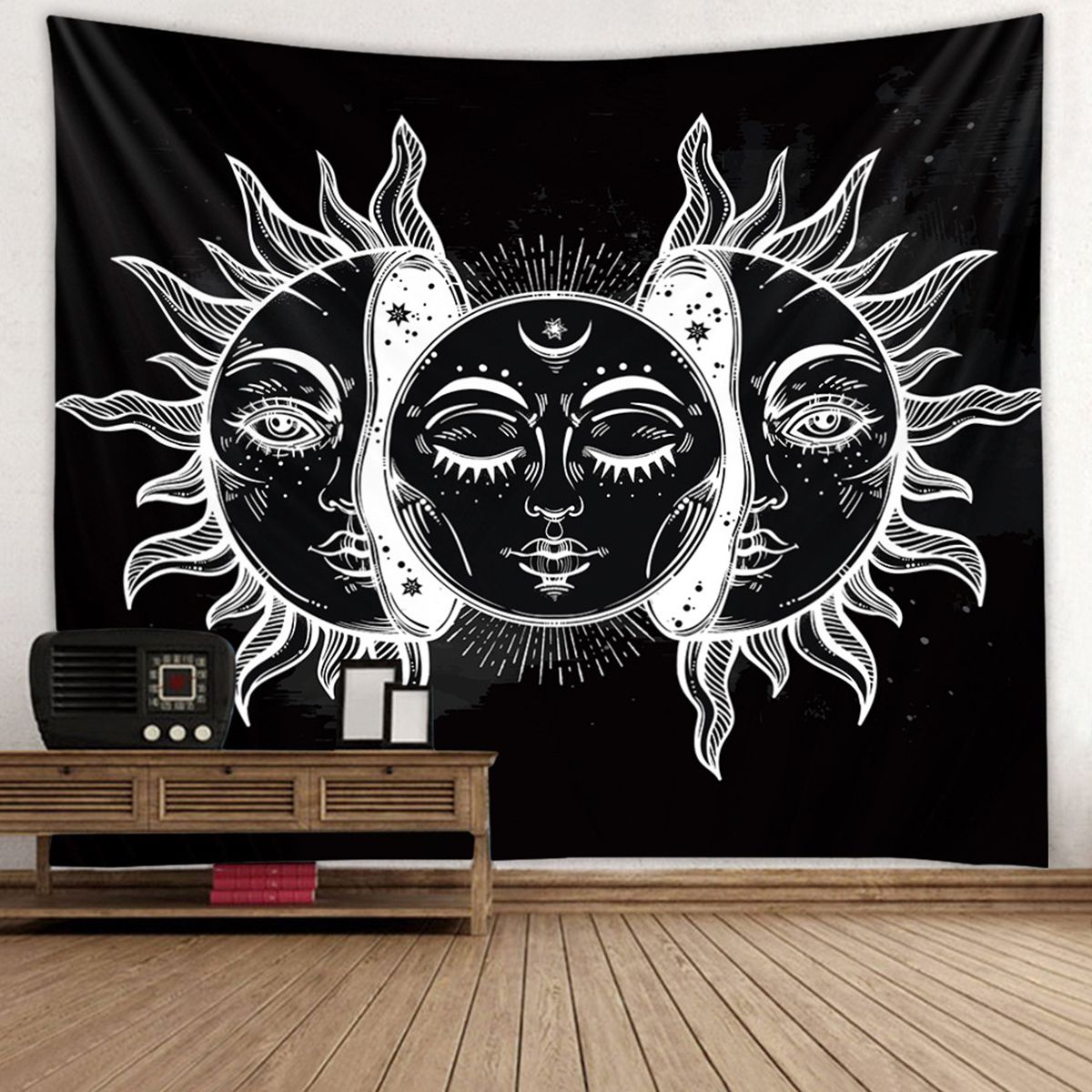 59x79 Inch Wall Art Tapestry Sun And Moon Tapestry Wall Hanging With Regard To 2017 Moonlight Wall Art (View 2 of 20)
