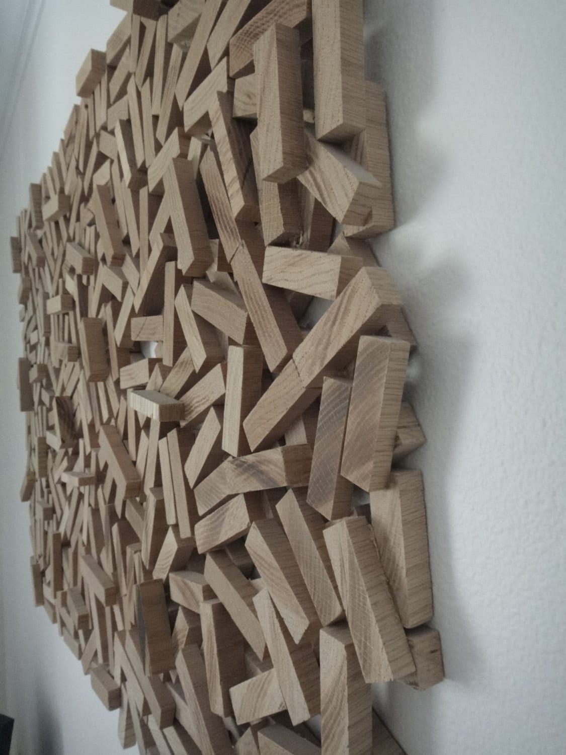 Abstract Wood Sculpture, Wall Hanging, Wood Wall Art, 'wood Strips With Regard To Most Popular Metallic Rugged Wooden Wall Art (View 3 of 20)