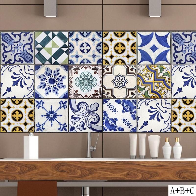 Aliexpress : Buy Vintage Square Self Adhesive Tile Stickers Pvc Regarding Most Up To Date Antique Square Wall Art (View 10 of 20)