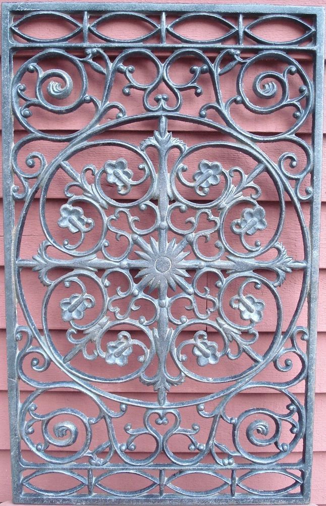 Antique Large Cast Iron Grate Garden Art Wall Decor Fence In 2020 With 2017 Antique Square Wall Art (View 20 of 20)