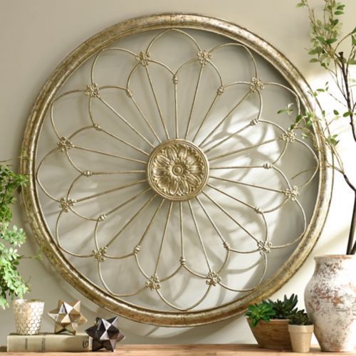 Antique Silver Flower Medallion Metal Wall Plaque | Metal Wall Plaques With Regard To Best And Newest Silver Flower Wall Art (View 19 of 20)