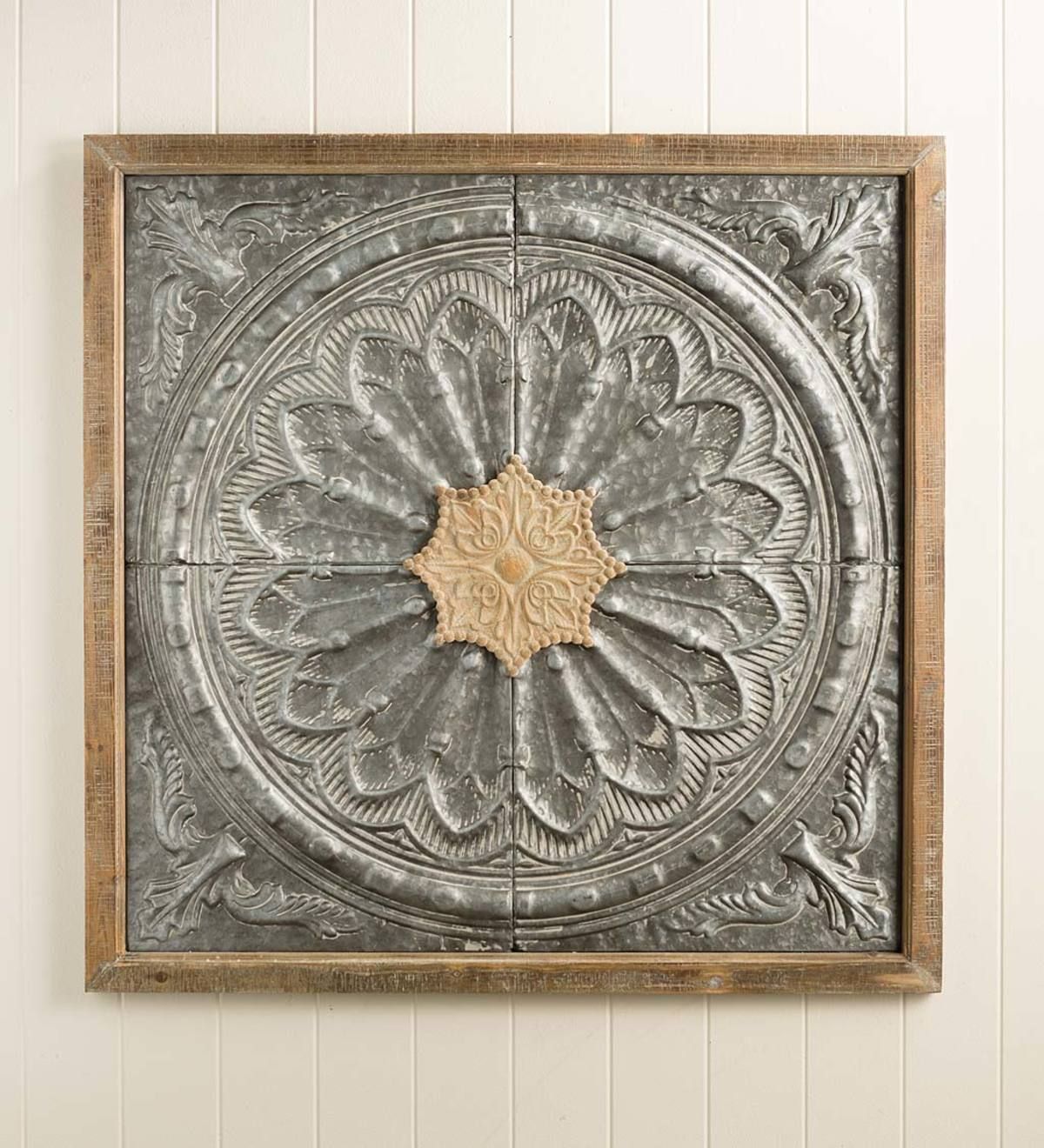 Antiqued Metal Medallion Wall Art Is A Statement Piece For Your Home Within Recent Square Wall Art (View 8 of 20)