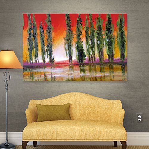 Art Wall Tuscan Cypress Sunset Gallery Wrapped Canvas Artsusi Within Most Recently Released Cypress Wall Art (View 20 of 20)