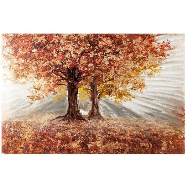 Autumn Trees Metal Art Print ($160) Liked On Polyvore Featuring Home In Most Current Autumn Metal Wall Art (View 10 of 20)
