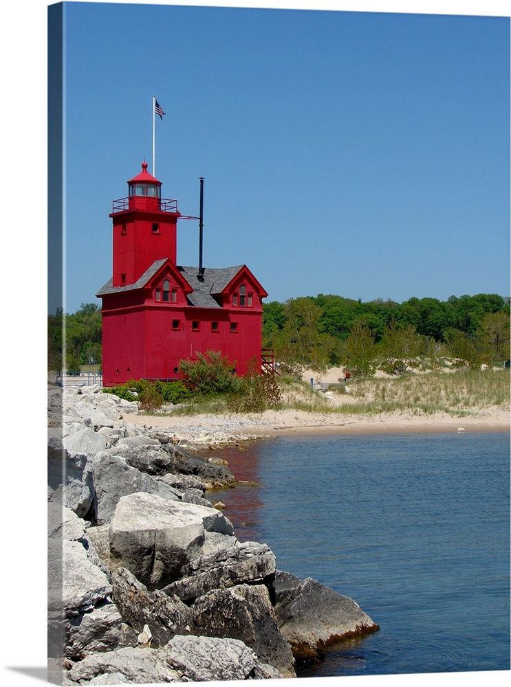 Big Red Lighthouse Holland Mi Wall Art, Canvas Prints, Framed Prints In Best And Newest Lighthouse Wall Art (View 5 of 20)