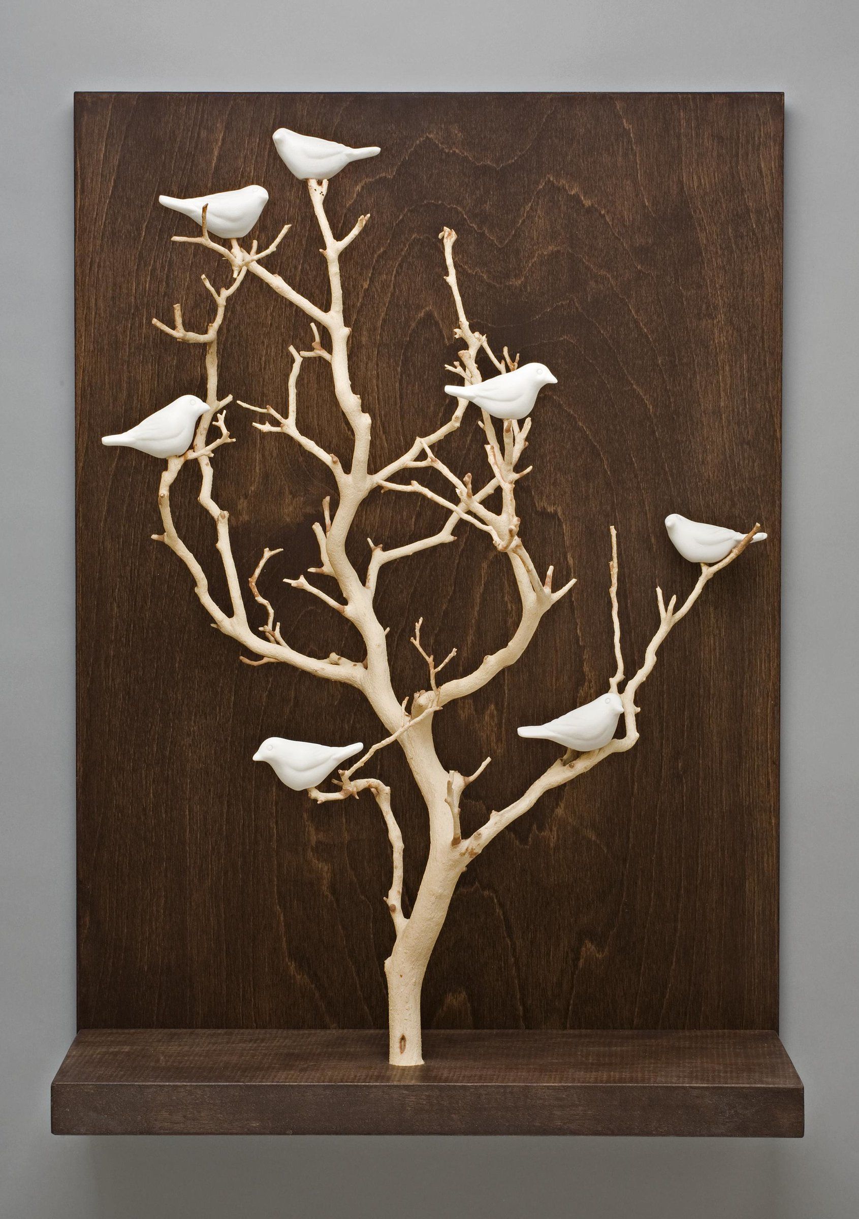 Birds In Trees – Mediumchris Stiles (ceramic & Wood Wall Art Inside 2017 Branches Wood Wall Art (View 3 of 20)