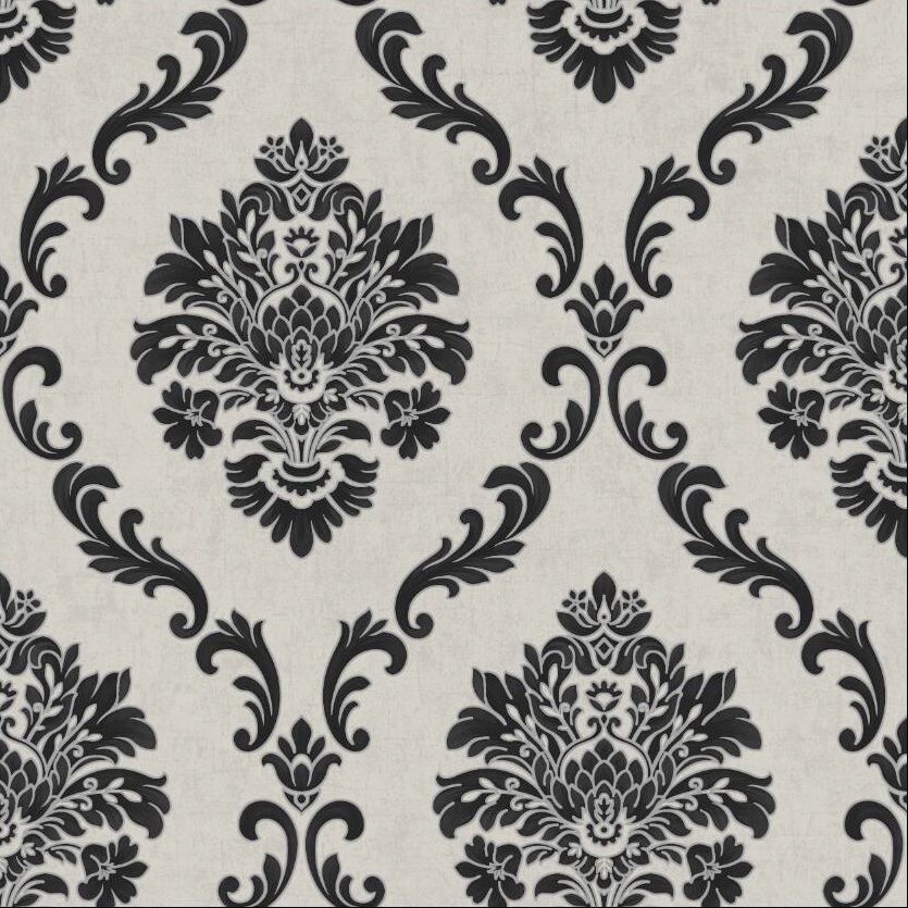 Black And White Damask Wallpaper A62 10p32 | Decor City Throughout Most Up To Date Damask Wall Art (View 12 of 20)